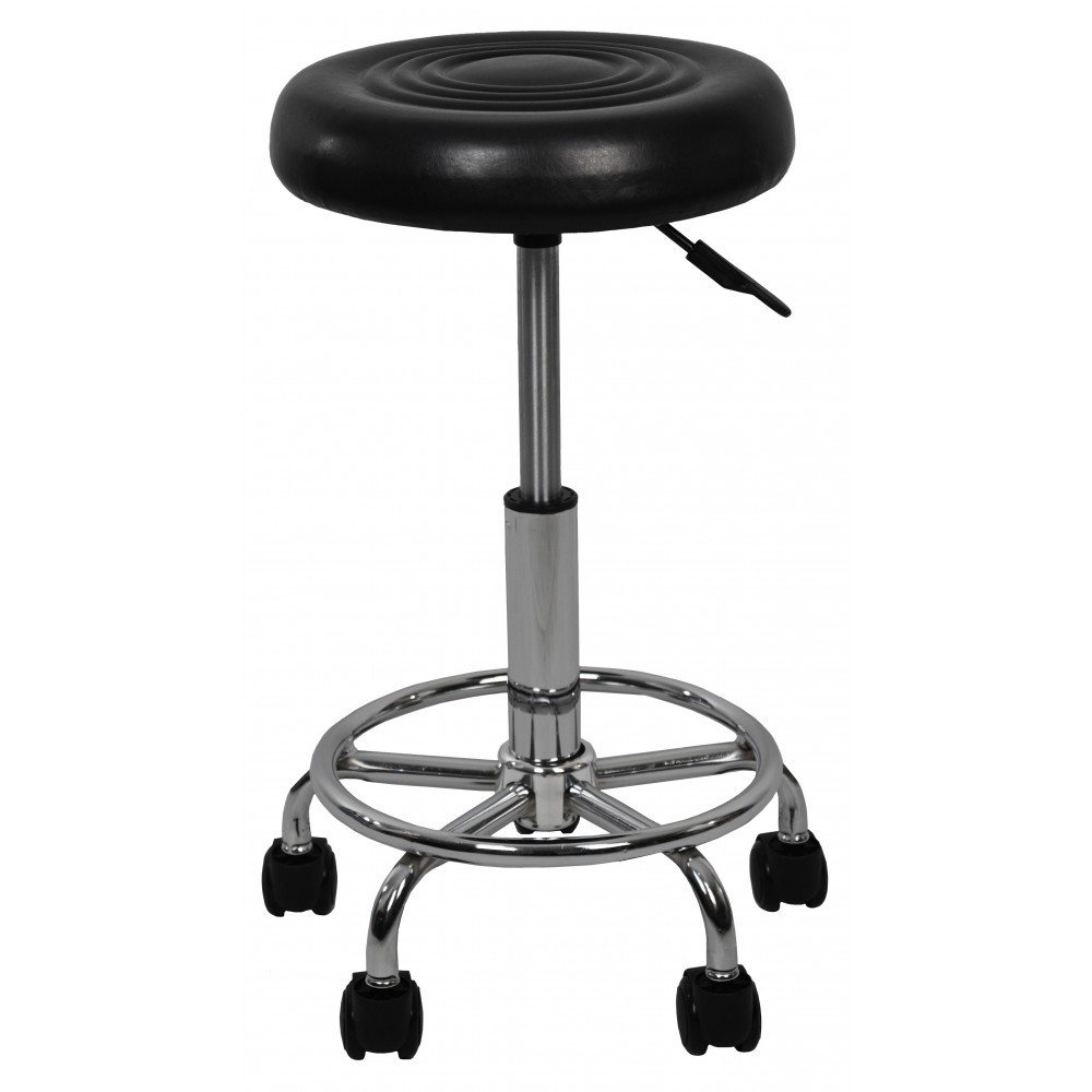 Барний стілець для барної стійки без спинки круглий на кухню крісло барне високе Hoker екошкіра Bonro B-493 чорний