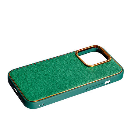 TPU чохол Leather New на iPhone 14 Pro Max (на айфон 14 про макс) зелений, фото 2