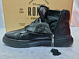 Стильні шкіряні зимові черевики під кеди на блискавки Rondo, фото 2