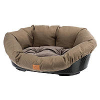 Лежак для кошек и собак пластиковый со съемной подушкой из твида Ferplast SOFA TWEED 2 для малых пород