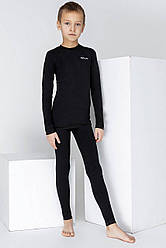 Детячий термокомплект для хлопчиків бавовна з начісом чорний