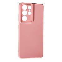TPU чехол Smitt накладка бампер для Samsung Galaxy S21 Ultra (на самсунг с21 ультра) розовый