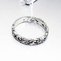 Красивое женское ажурное кольцо черненое серебро 925 пробы