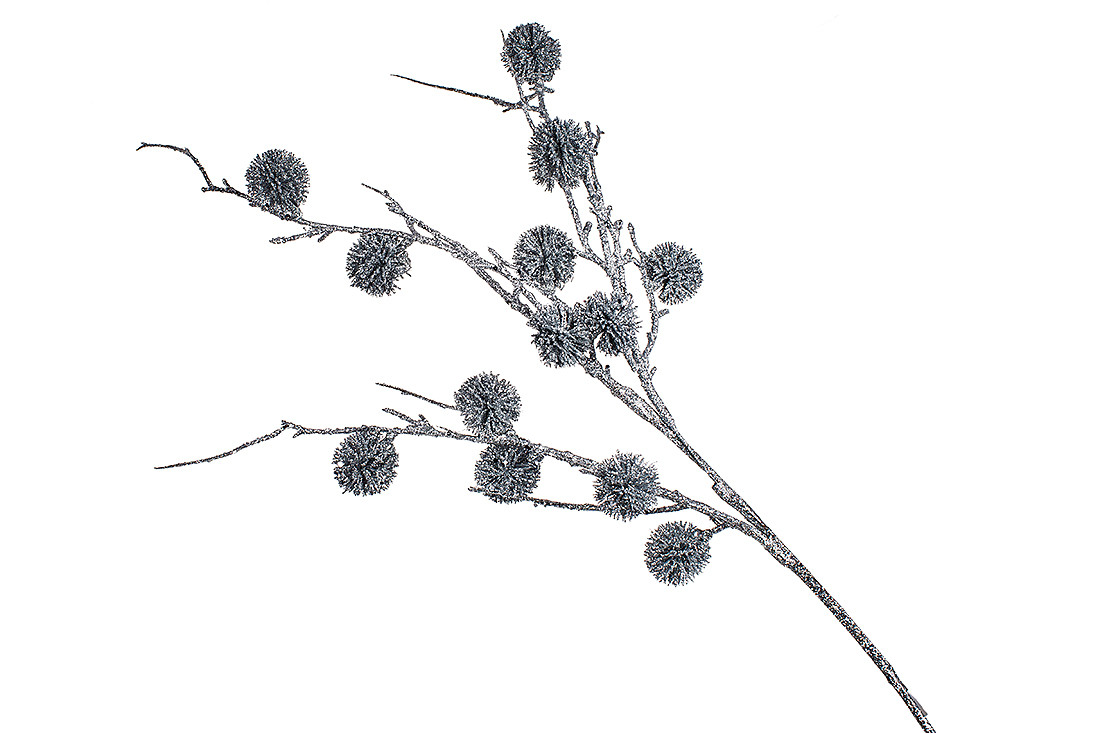 Декоративна гілка 83см, колір - срібний - 12 шт УПАКОВКА ТОВАР ВІД ВИРОБНИКА