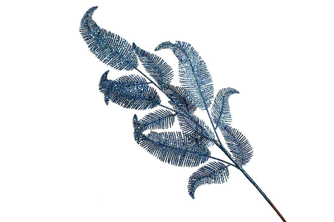 Декоративна гілка 73см, колір - синій глітер - 12 шт УПАКОВКА ТОВАР ВІД ВИРОБНИКА