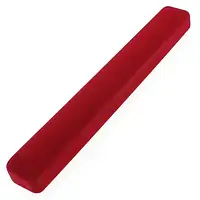 Футляр под браслет для украшений красный бархатный длинна 24 см высота 2,5 см ширина 4 см внутри белый