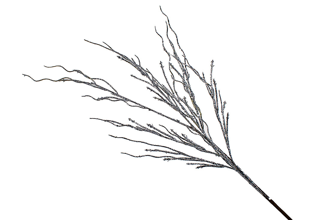 Декоративна гілка, 70см, колір - срібло - 12 шт УПАКОВКА ТОВАР ВІД ВИРОБНИКА