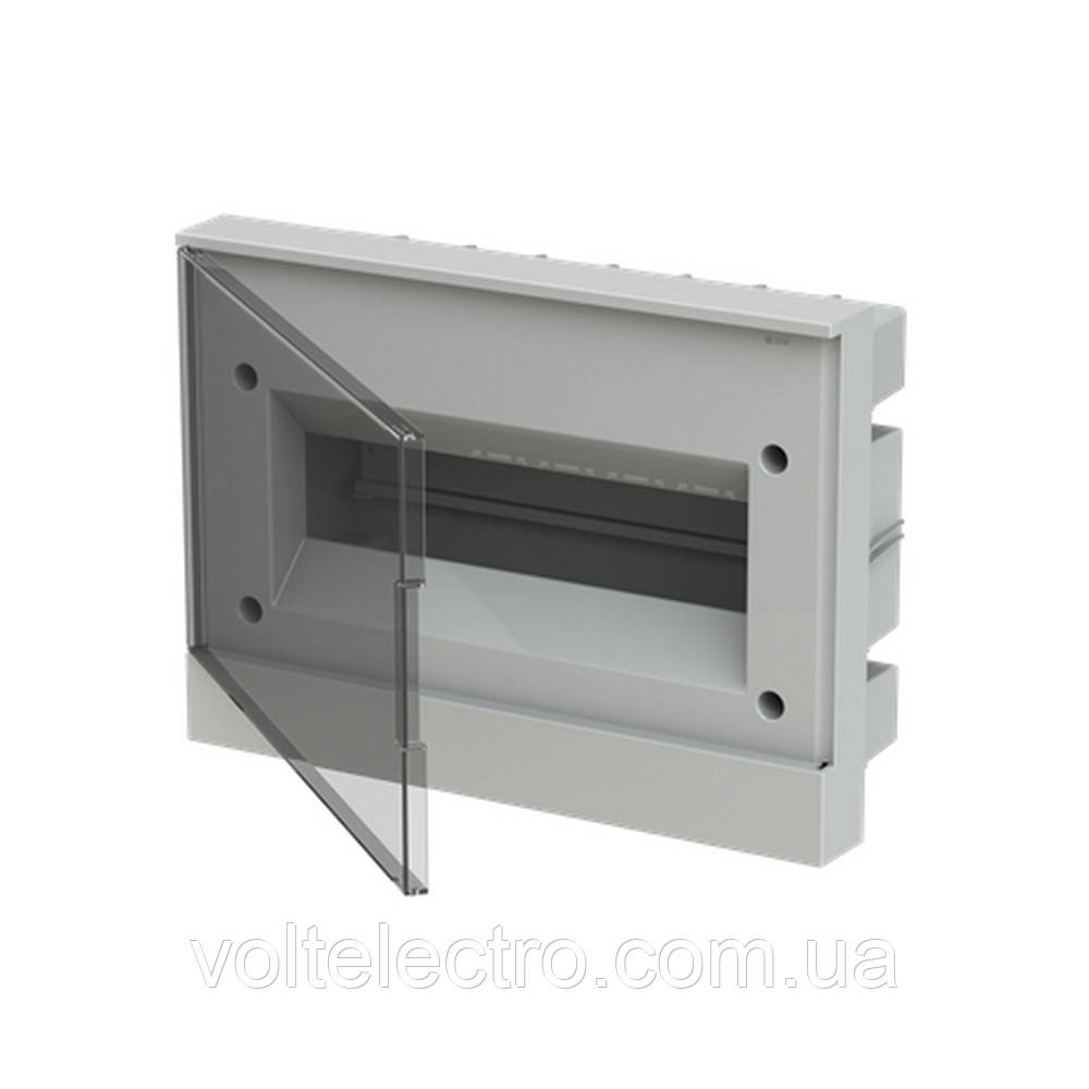 Щит Basic E IP40 12 модулей встроенный прозрачная дверь с винтовыми N/PE клемником, фото 1