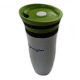 Термокружка Edel Hoff EH-5318 400 мл нержавіюча сталь Білий з зеленим 55214- E, фото 2