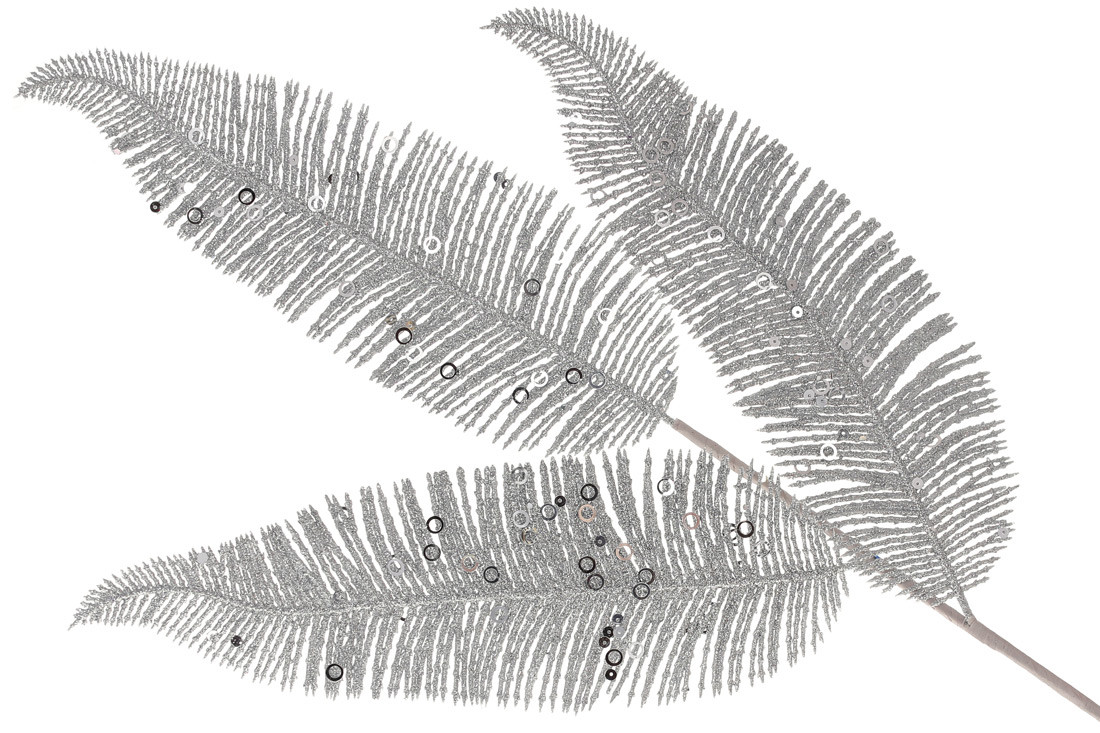 Декоративна гілка 78см, колір - срібний гліттер - 12 шт УПАКОВКА ТОВАР ВІД ВИРОБНИКА