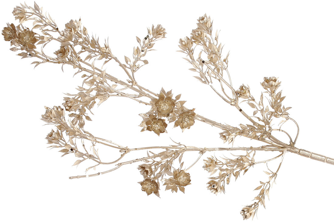Декоративна гілка 74см, колір - матове золото - 12 шт УПАКОВКА ТОВАР ВІД ВИРОБНИКА