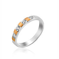 Серебряное кольцо с золотыми вставками и фианитами Artsriblo арт356к