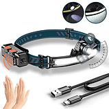 Ліхтар налобний BL-W678-2-P50+COB Line, датчик руху, вбудований акумулятор, ЗУ Type-C, zoom, GN1, фото 4