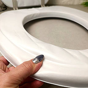 М’яке сидіння для унітаза з кришкою 40×36,5 см біле Vanna LUX, фото 2