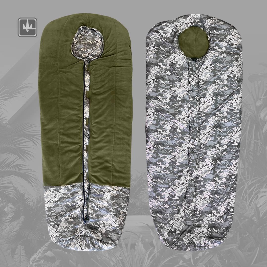 Зимовий Спальник Військовий -35° Спальний Мішок на Флісі ХХЛ Армійський Тактичний Теплий 210*100 піксель - 35*, фото 1