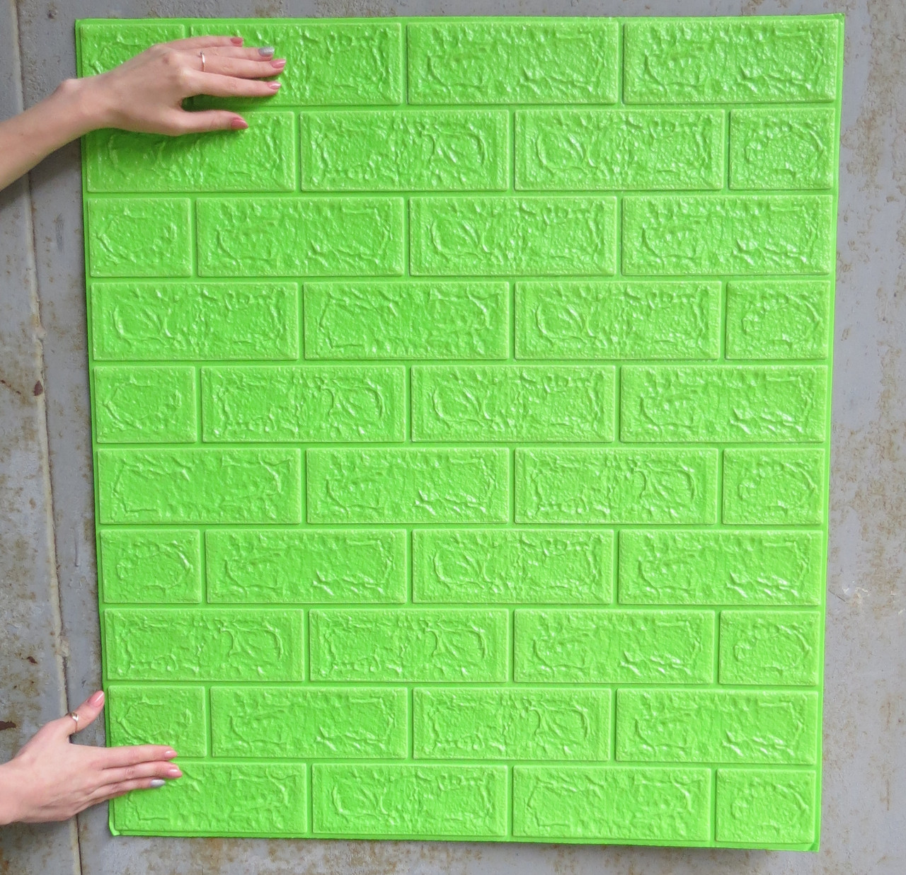 Самоклеюча декоративна 3D панель Цегла Зелений 700х770х5мм (013-5)