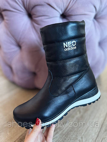 Чоботи жіночі Adidas Neo зимові шкіра на хутрі, фото 1