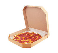 Коробка для піци картонна крафтова бура з кришкою 300х300х35 мм 100шт/уп