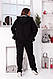Жіночий спортивний костюм-трійка із жилеткою із хутром батал: 48-50, 50-52, 52-54 - чорний, бежевий - фото 4 - id-p1706637466