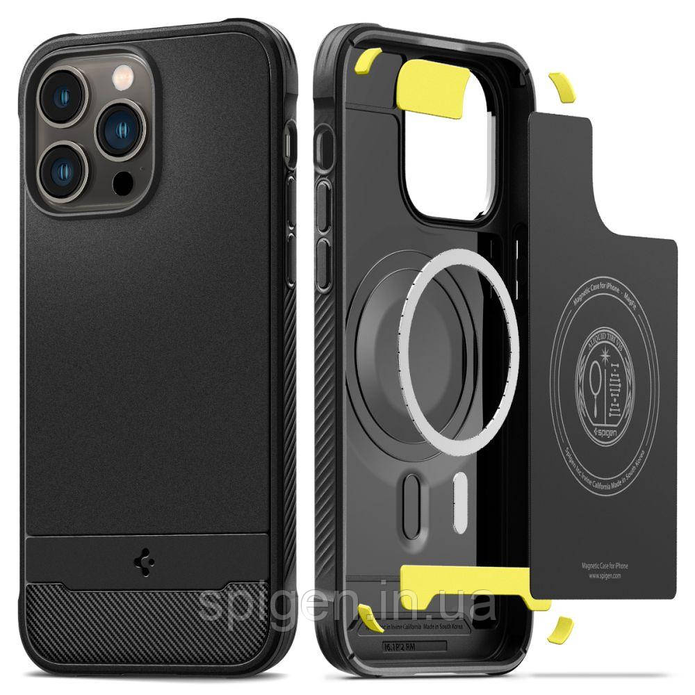 Чохол Spigen для iPhone 14 Pro - Rugged Armor MAG (сумісний з MagSafe) Black (ACS04956)