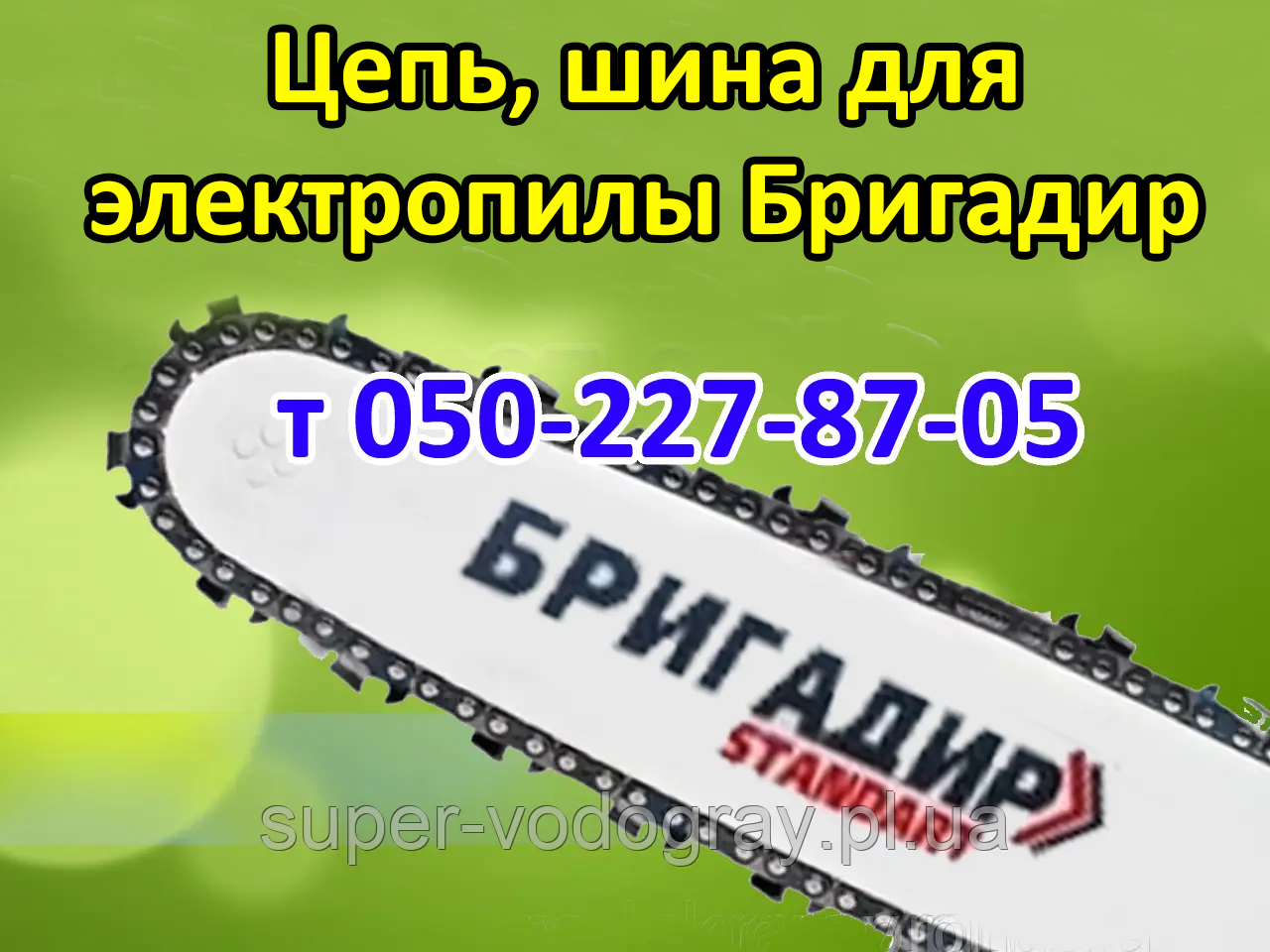 Ланцюг, шина для електропили Бригадир, фото 1