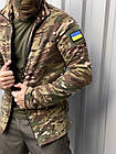 Чоловіча тактична флісова кофта піксельна на змійці з липучками хакі  ⁇  Толстовка тепла на флісі військова, фото 10