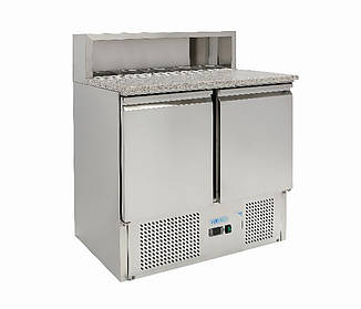 Стіл для піци 2-дверний із гранітною поверхнею та бортом Forcold G-PS900-FC