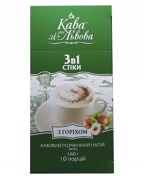 Кавовий напій Кава зі Львова 3 в 1 з горіхом 16 г х 10