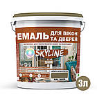 Емаль акрилова Для Вікон та Дверей SkyLine Wood Жовто-коричнева RAL 8008 3 л, фото 3
