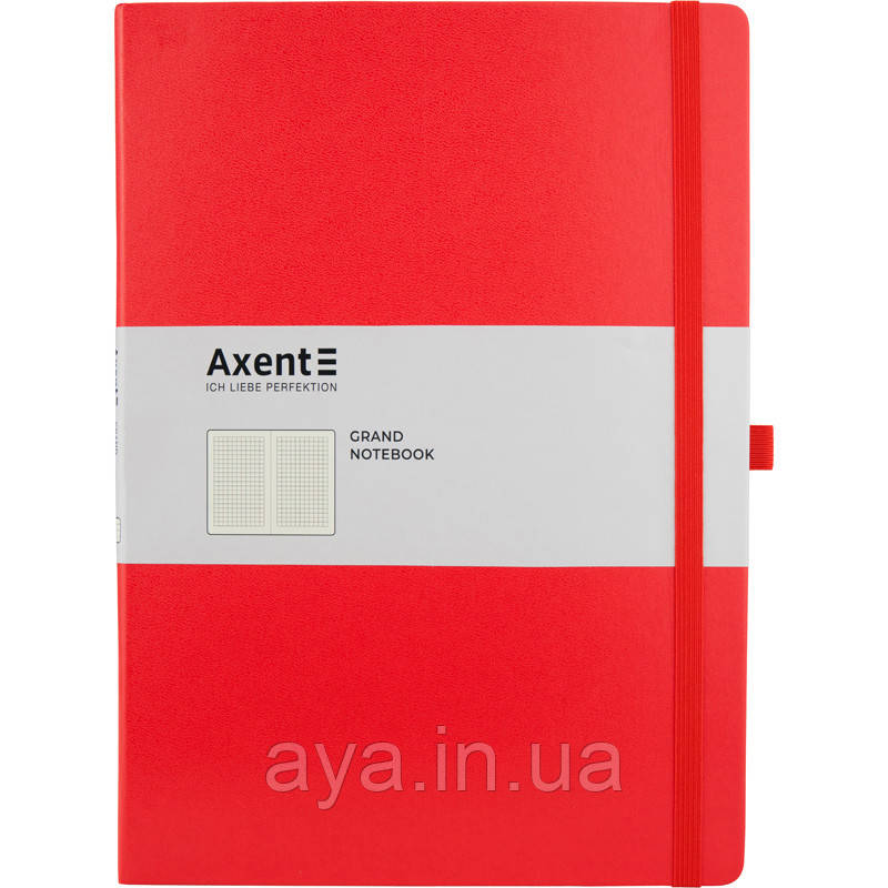 Блокнот Axent Partner Grand (великий, у клітинку, червоний), фото 1