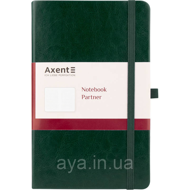 Блокнот Axent Partner Lux (середній, у клітинку, зелений), фото 1