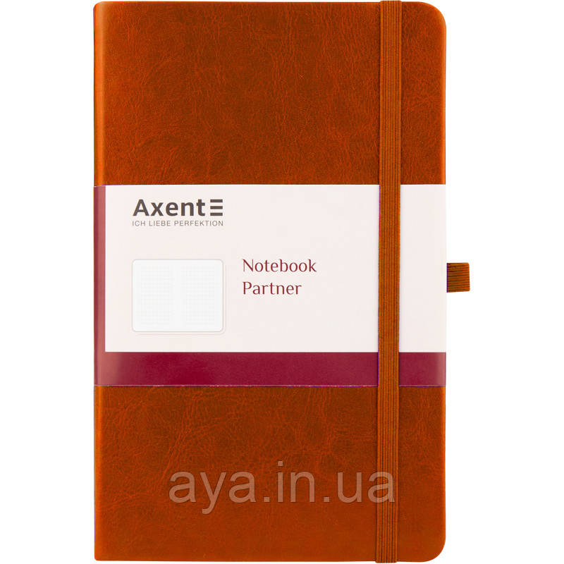 Блокнот Axent Partner Lux (середній, у клітинку, коричневий)