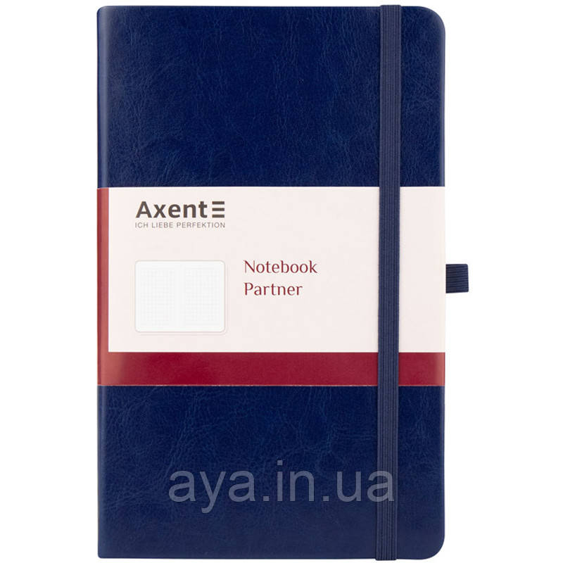 Блокнот Axent Partner Lux (середній, у клітинку, синій)