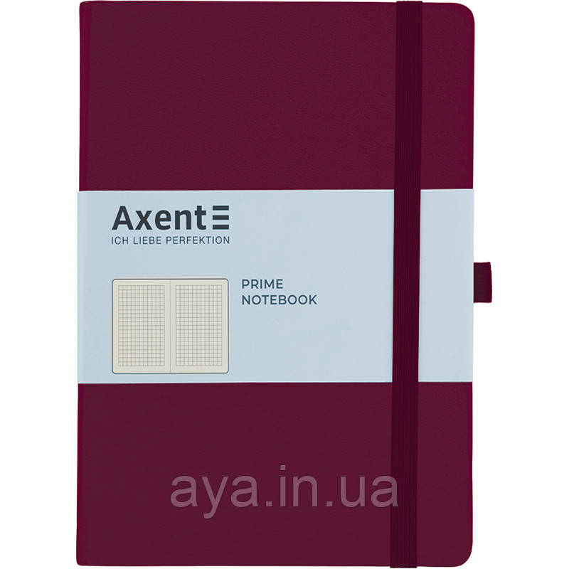 Блокнот Axent Partner Prime (середній +, у клітинку, винний)