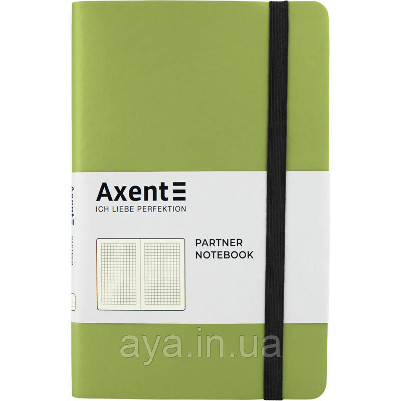 Блокнот Axent Partner Soft (середній, у клітинку, салатовий, гнучка обкладинка)