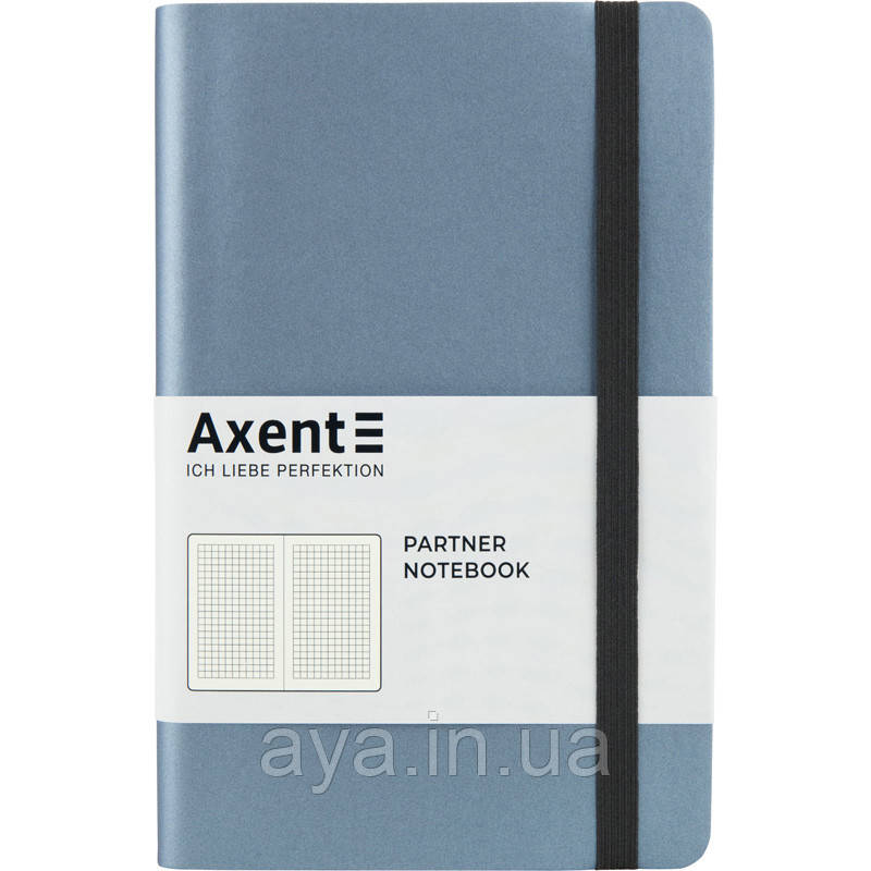 Блокнот Axent Partner Soft (середній, у клітинку, срібно-синій, гнучка обкладинка)