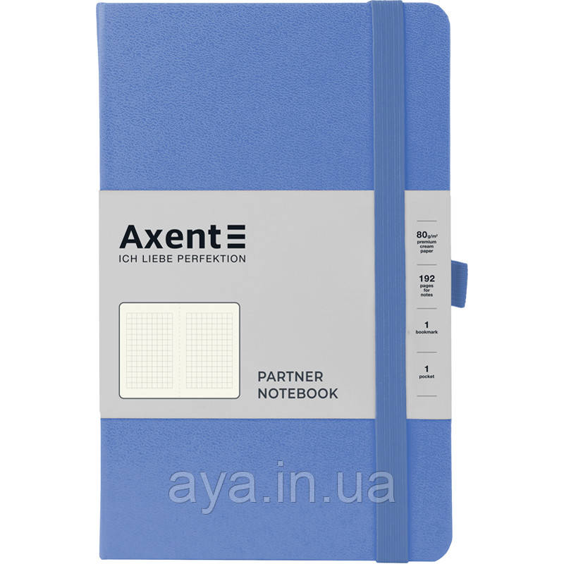 Блокнот Axent Partner (середній, у клітинку, волошковий)