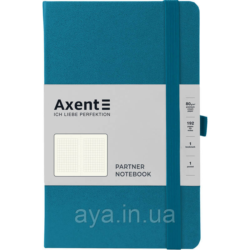 Блокнот Axent Partner (середній, у клітинку, синій індіго)