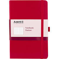 Блокнот Axent Partner (середній, у клітинку, червоний)