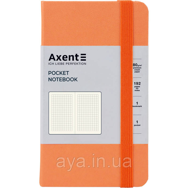 Блокнот Axent Partner (кишеньковий, у клітинку, персиковий), фото 1
