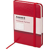 Блокнот Axent Partner (кишеньковий, у клітинку, червоний), фото 2