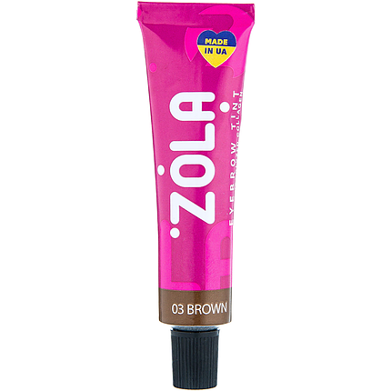 Фарба для брів із колагеном ZOLA Eyebrow Tint With Collagen 15 мл, 03 Brown, фото 1