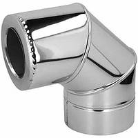 Коліно 90* димоходу 180/250 нерж-нерж 0.8 мм сендвіч TERMO STANDART утеплений вермикулітом