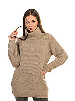 Теплый свитер крупной вязки. Цвет: Капучино