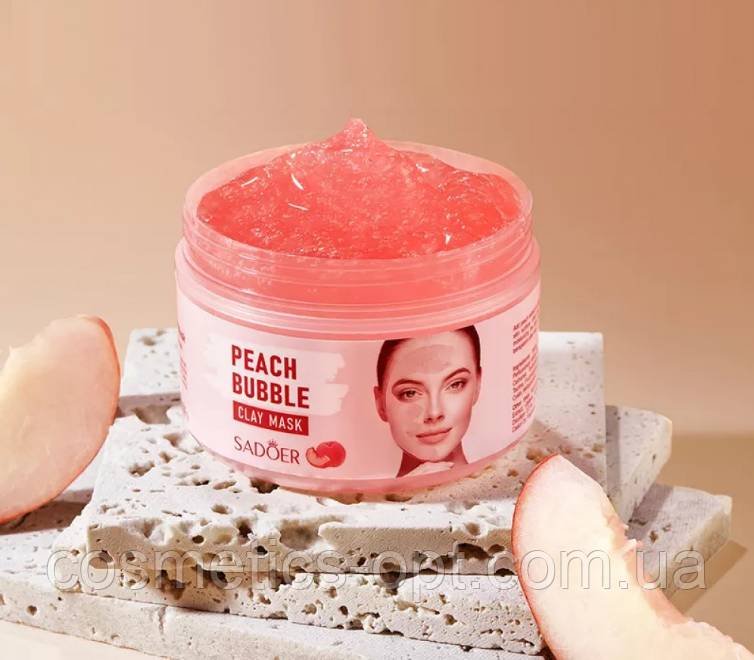 Персикова пухирцева маска Sadoer Peach Bubble Clay Mask, 100 г