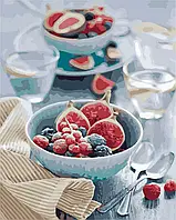 Картина по номерам Натюрморт с ягодами и инжиром 50*40см