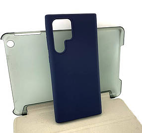 Чохол на Samsung S22 Ultra S908 накладка бампер Silicone Case Full силіконовий синій