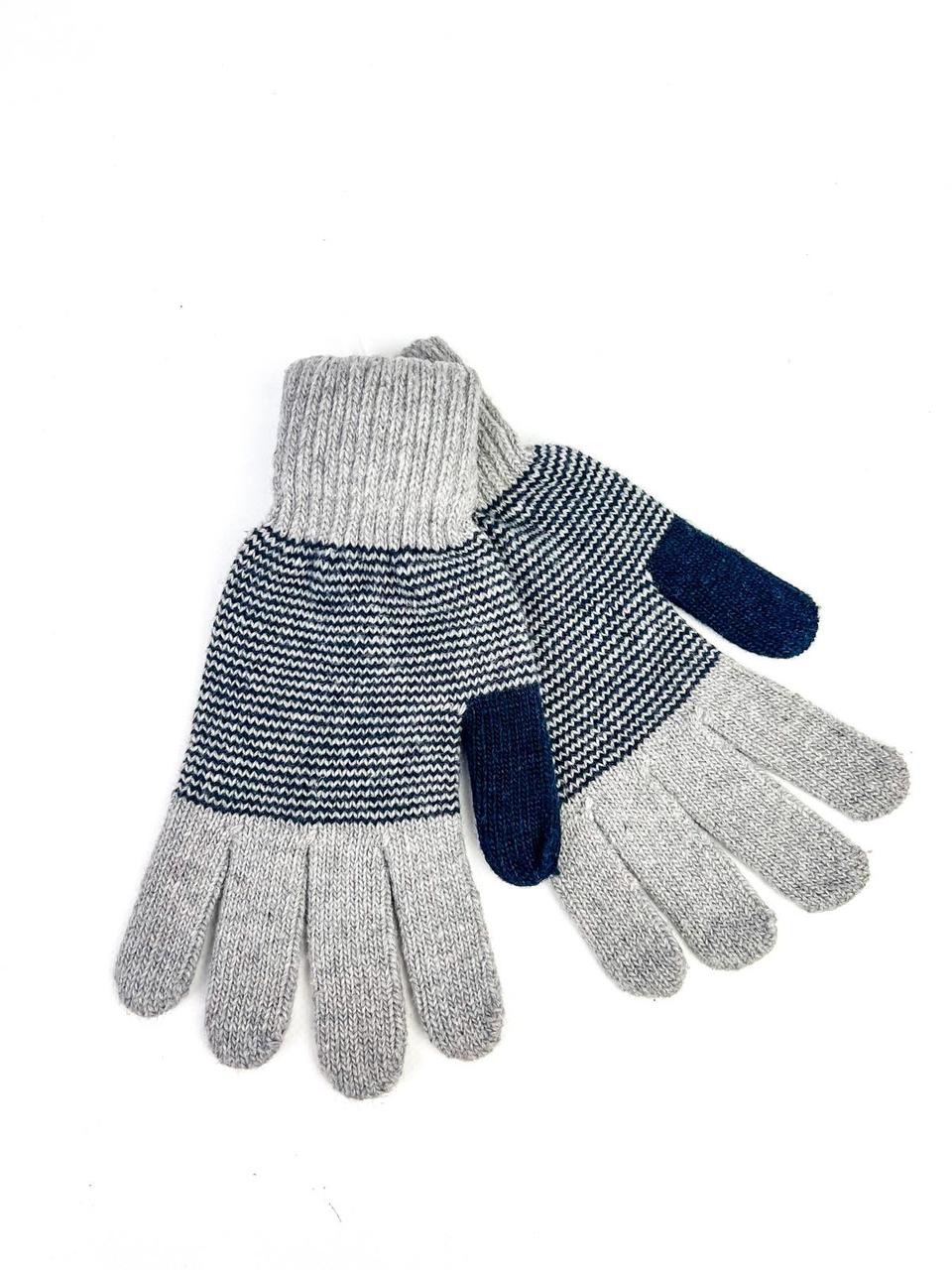 Теплые зимние мужские серые перчатки - фото 1 - id-p812046906