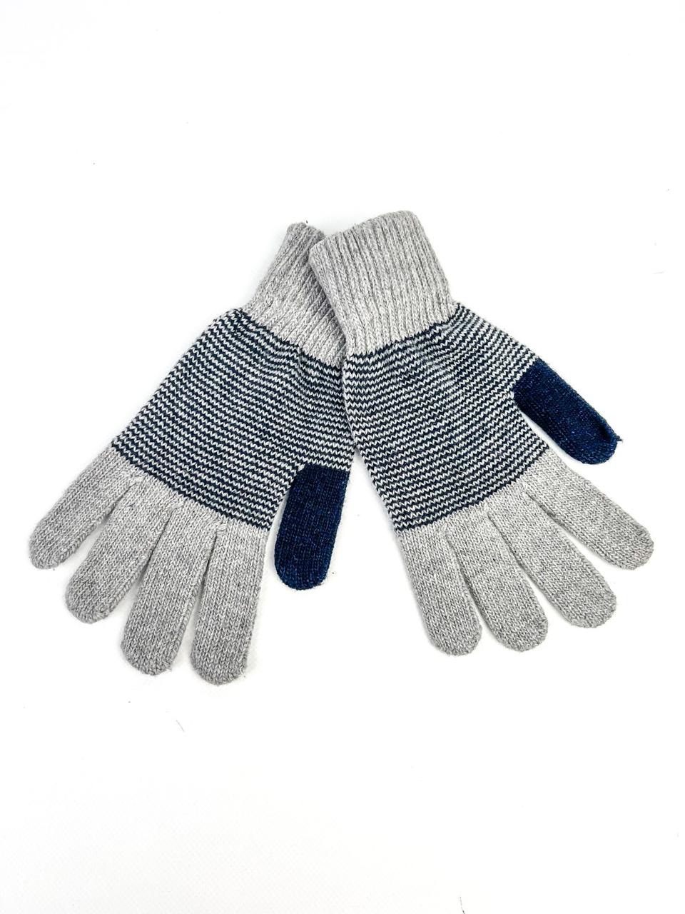 Теплые зимние мужские серые перчатки - фото 2 - id-p812046906