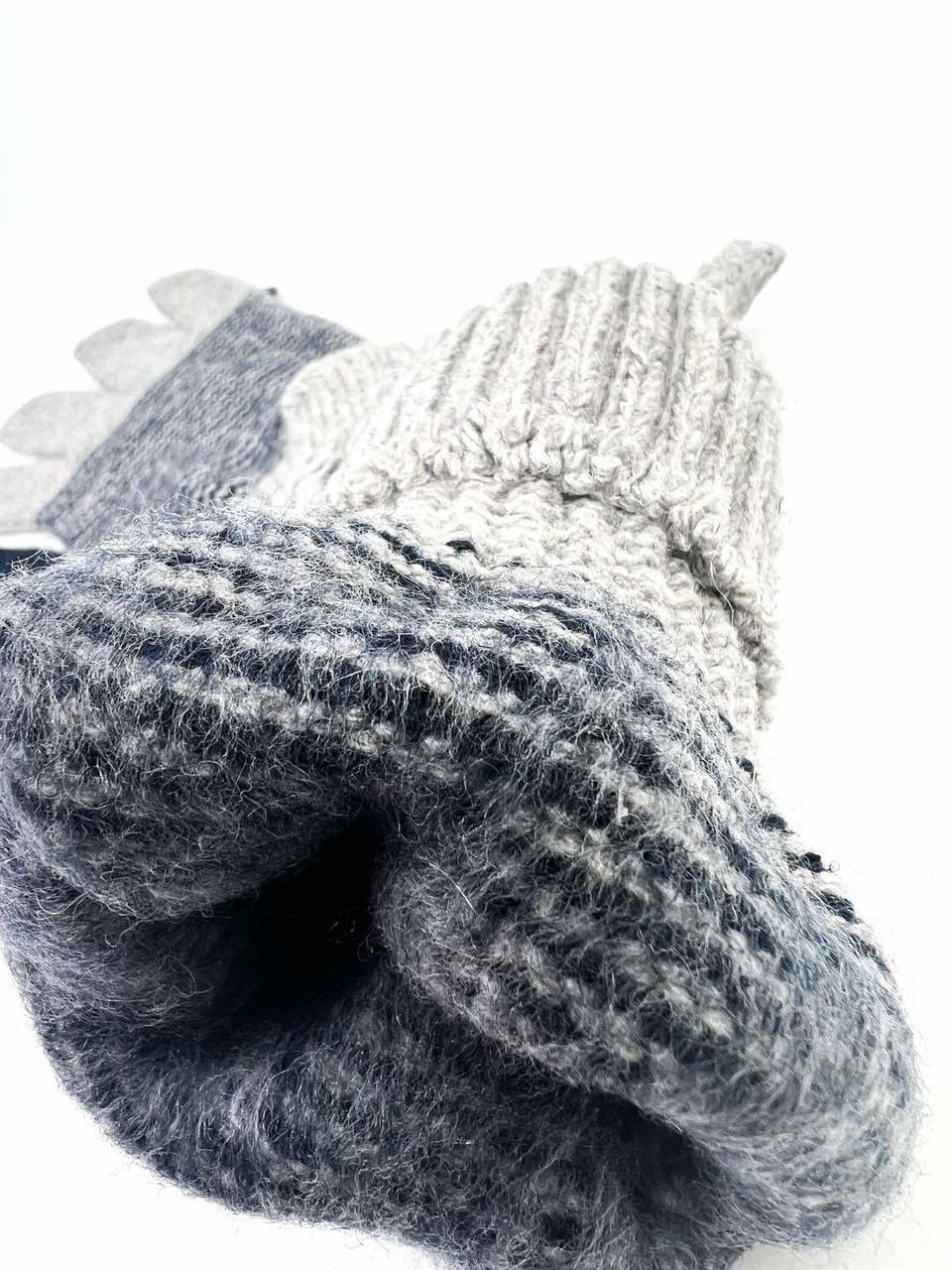 Теплые зимние мужские серые перчатки - фото 4 - id-p812046906